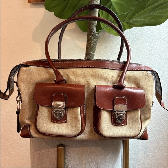 Dooney & Bourke Signature Anniversary Pocket Tote Satchel - Picture 1 of 11